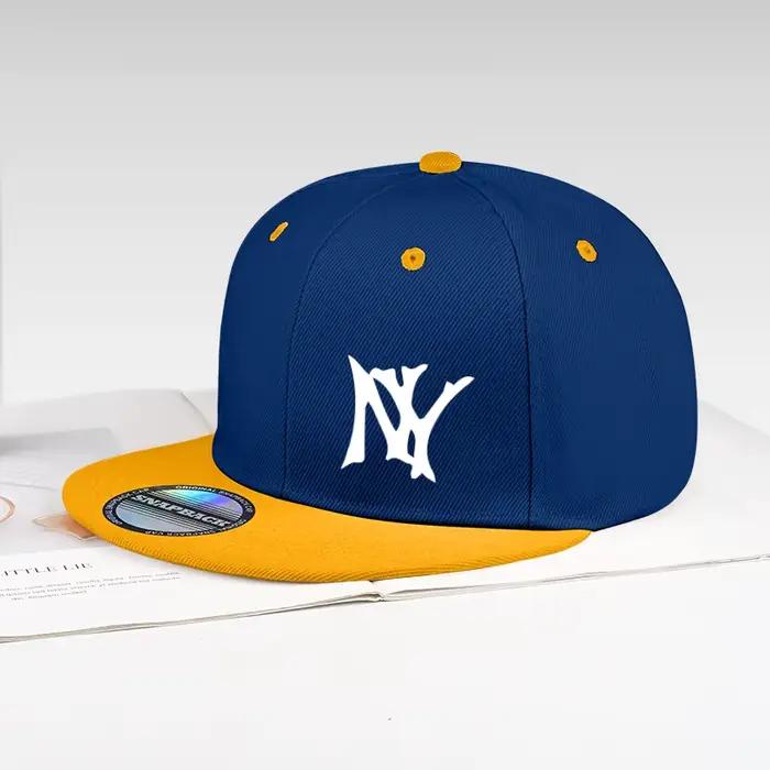 Casquette de baseball unisexe noire à visière rigide