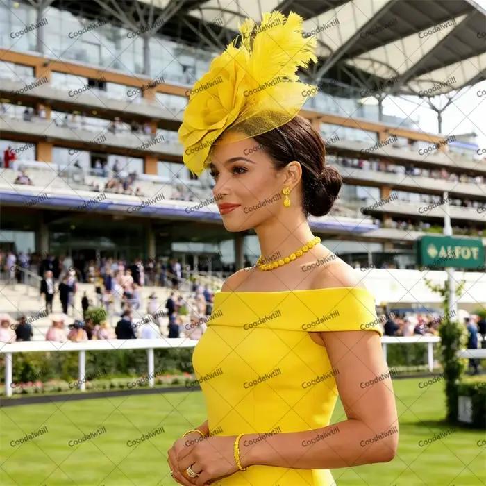 Mariage grande fleur Fascinator chapeau pour femmes Royal Ascot chapeaux dames église course fête cheveux accessoires