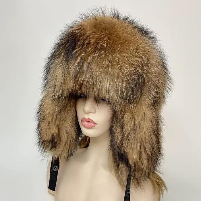 Chapeau Ushanka en fourrure de renard pour adulte