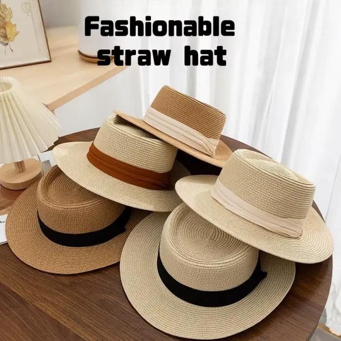 Chapeau de paille à dessus plat de haute qualité