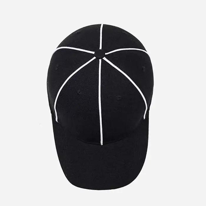 Casquette d'arbitre professionnelle réglable noire/blanche avec bordure contrastante – Chapeau de sport polyvalent anti-UV