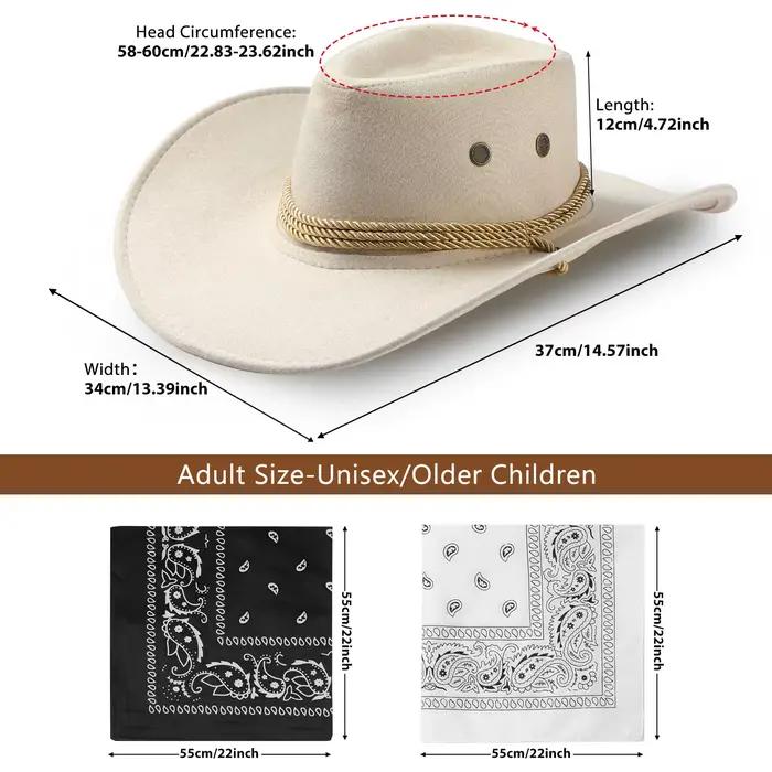 Lot de 6-24 chapeaux de cowboy pour homme et femme