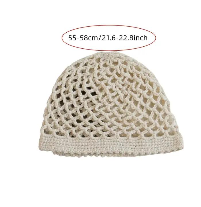 Chapeau creux tricoté à la main unisexe pour homme et femme style sport mélange de coton solide quatre saisons plage occasiонnels
