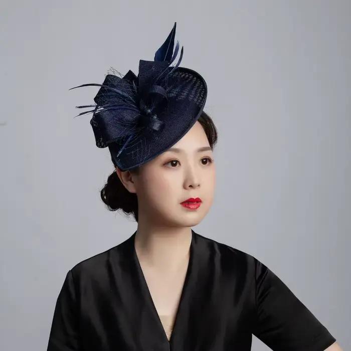 Chapeau formel en forme de larme rapWeave Sinamay Loop