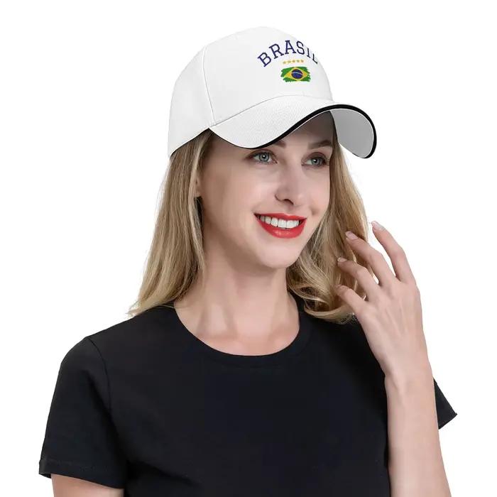 Casquette de baseball unisexe avec drapeau national du Brésil