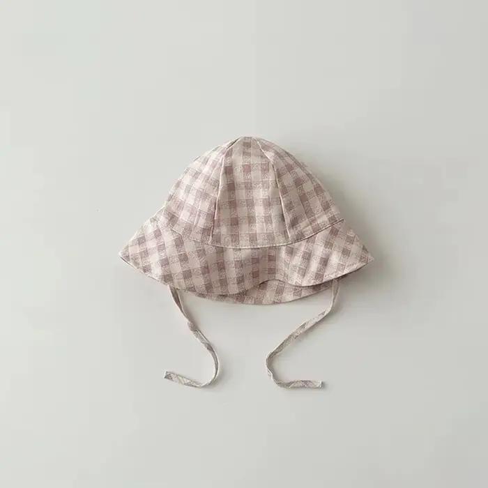 Chapeau Bob Panama à large bord pour bébé motif carreaux et pois protection uv respirant pour usage quotidien plage parc journée ensoleillée