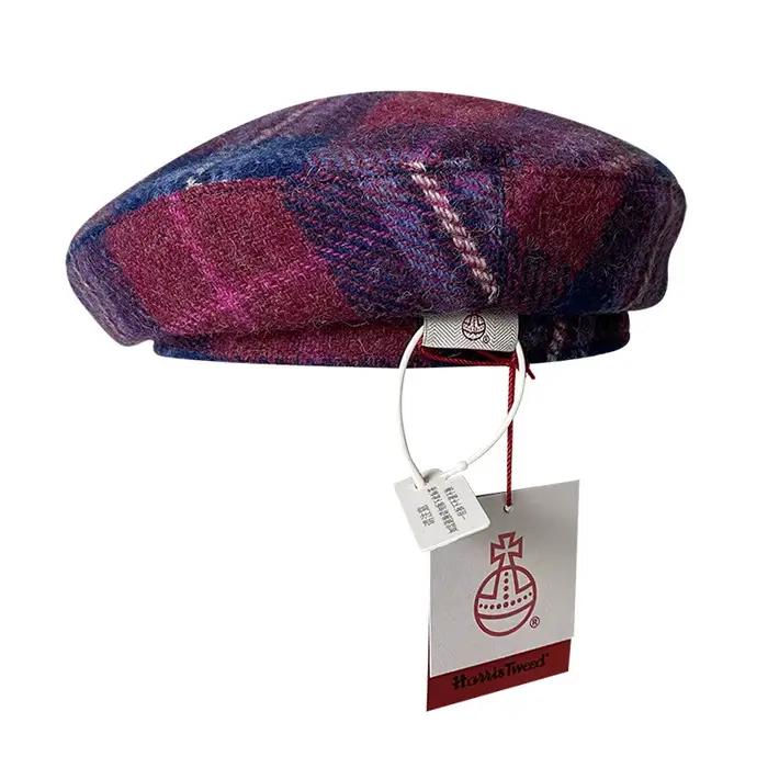 Béret violet automne hiver pour femme | Chapeau d'artiste Harris Tweed 100% laine Pure