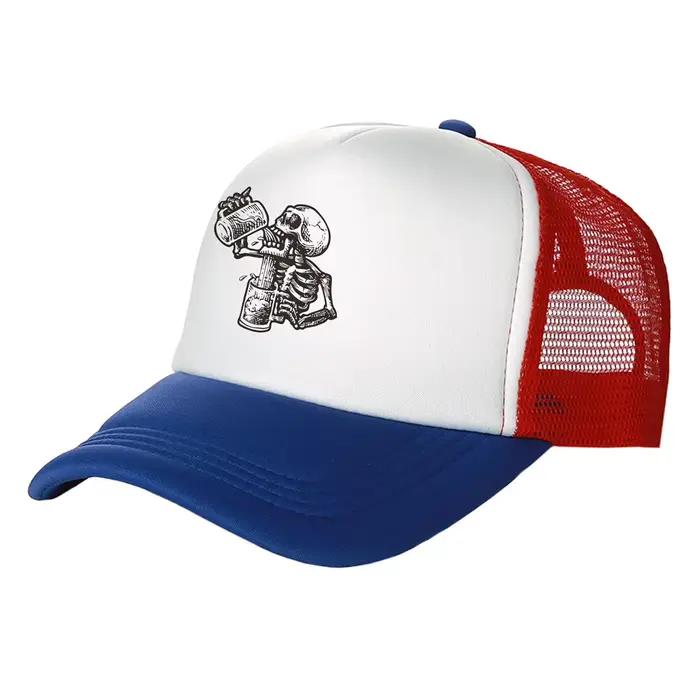 Casquettes de camionneur Cool Drunk Skull pour hommes et femmes