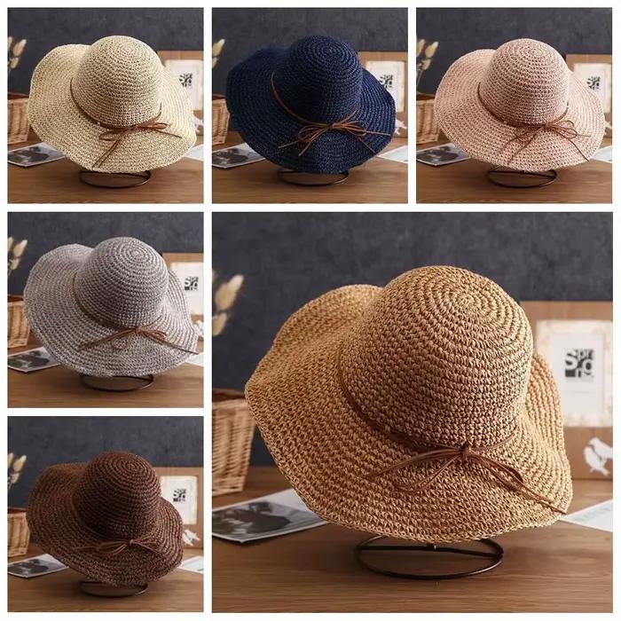Chapeau de paille tendance style français avec nœud