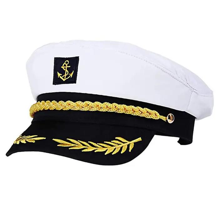 Chapeau de capitaine de marin pour adultes, chapeau de fête réglable, excellent accessoire élégant pour hommes et femmes, soirée masquée, cérémonie nautique, mariage sur la plage