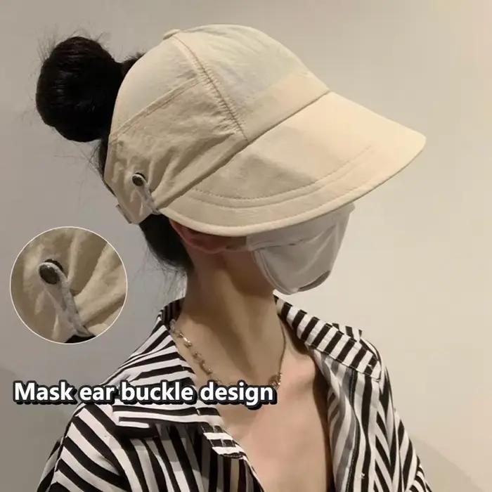 1 × chapeau de soleil pliable à large bord queue de cheval été automne sortie Protection UV