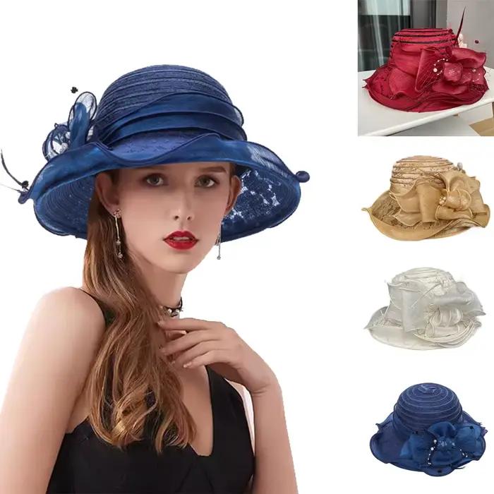 Chapeau d'église élégant pour femme à large bord