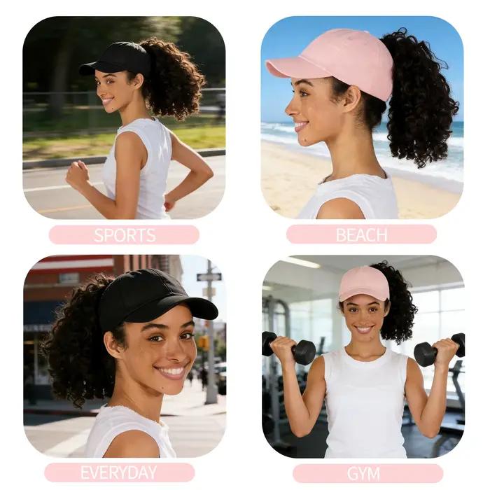 Casquettes de baseball pour femmes avec fermeture magnétique et ouverture arrière discrète pour toutes les longueurs de queue de cheval