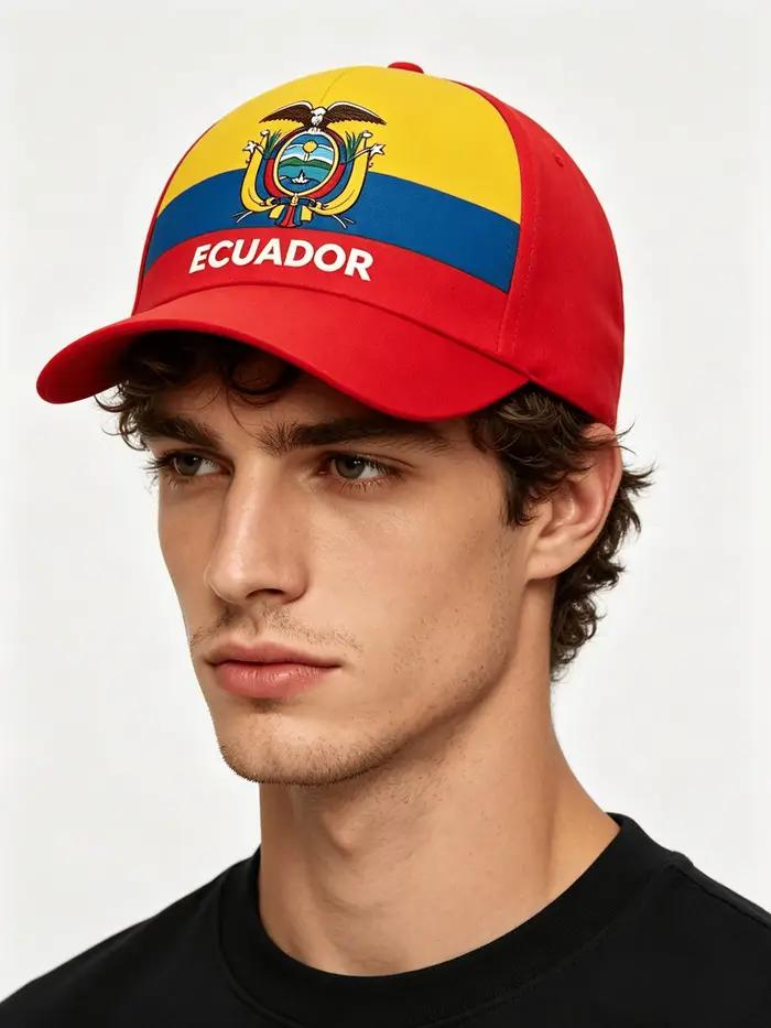 Casquette de baseball avec drapeau national de l'Équateur slogan de soutien pour les fans de football unisexe légère réglable pour les voyages