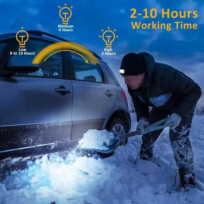 Bonnet LED avec lumière unisexe chaud chapeau d'hiver
