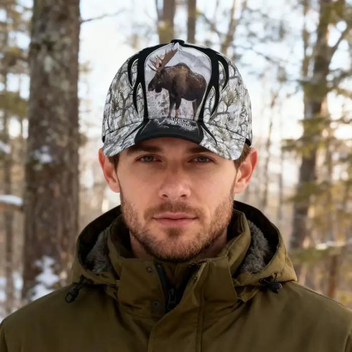 Casquette de baseball imprimée Snow Moose