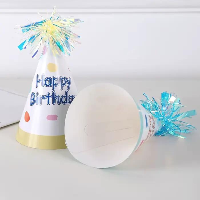 6 chapeaux en papier Joyeux Anniversaire pour garçons et filles