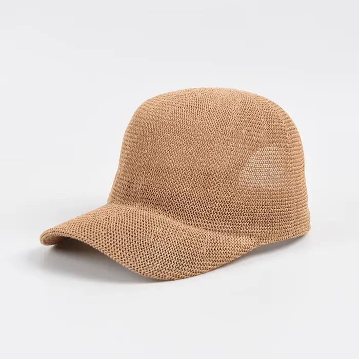 Casquette de baseball respirante en paille pour homme et femme