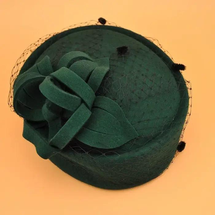 Nouveau chapeau haut de couleur unie cachemire laine chapeaux décontractés maille français Vintage pilulier