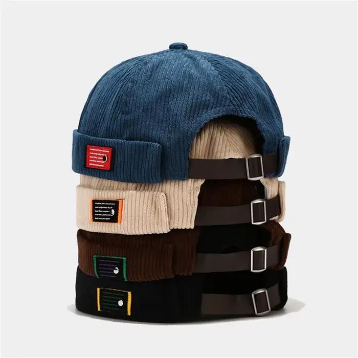 Casquettes Docker Vintage en Velours Côtelé pour Hommes et Femmes