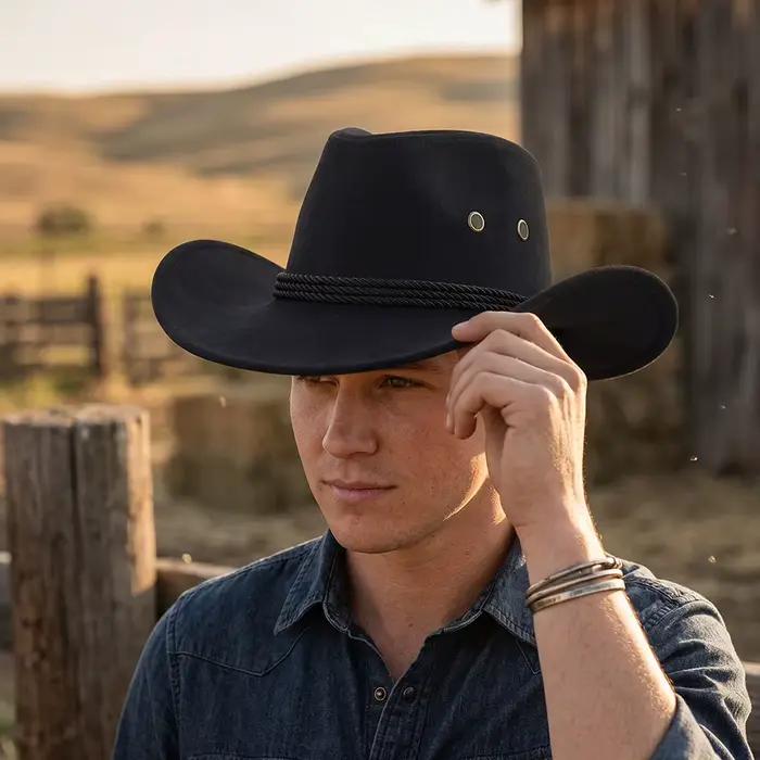 Chapeau de cowboy western à large bord vintage