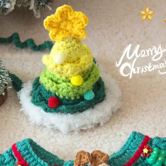 Chapeau de noël tricoté en laine pour animaux de compagnie