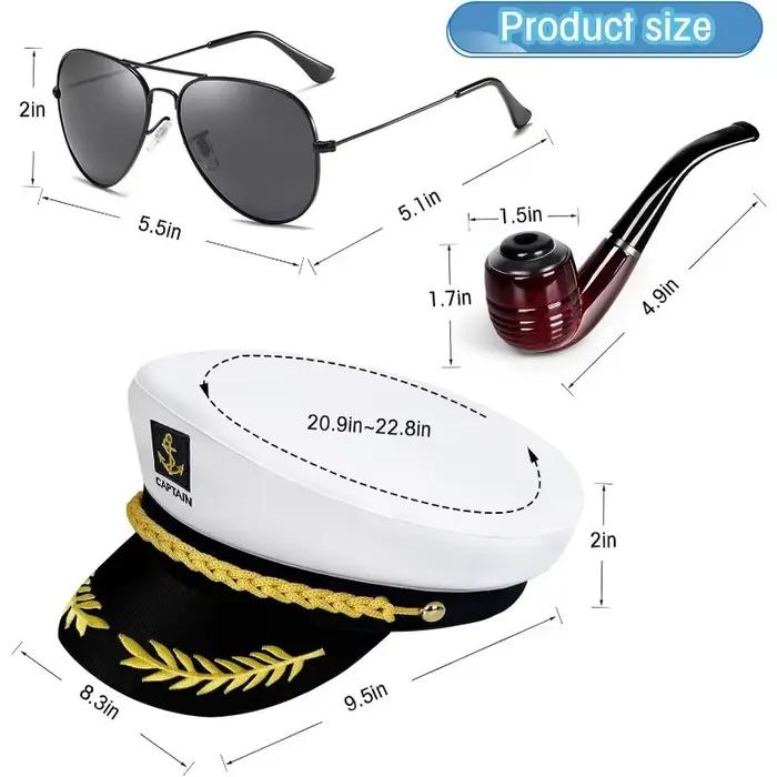 Chapeau de marin pour adultes – Accessoire de costume de capitaine pour hommes et femmes
