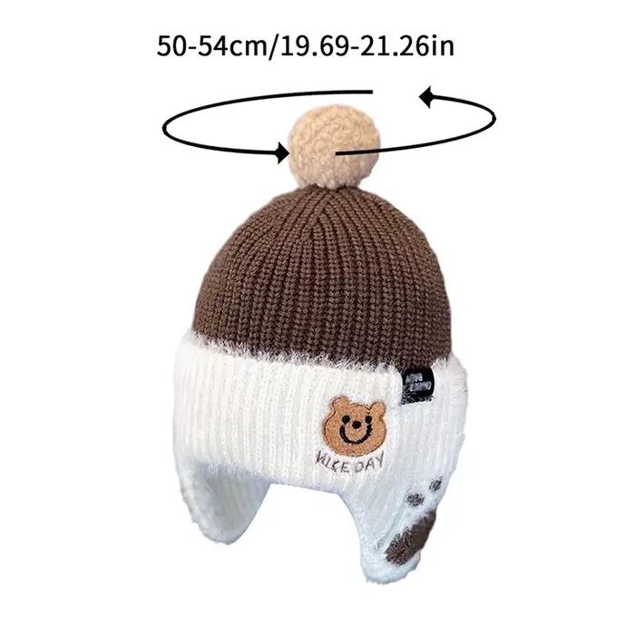Bébé laine chapeau mignon ours oreille Protection