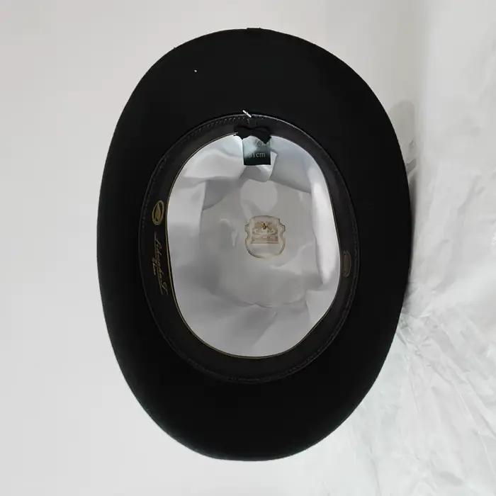 Chapeau haut de forme en feutre de laine noir de 25 cm pour homme