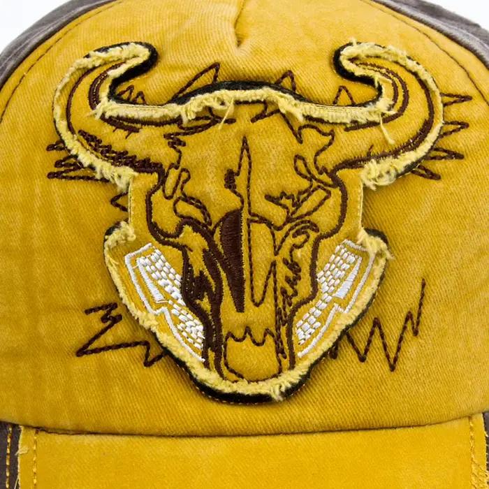 Casquette de baseball en coton CNTANG avec tête de taureau brodée, style vintage hip hop pour hommes et femmes, pour toutes les saisons et occasions décontractées