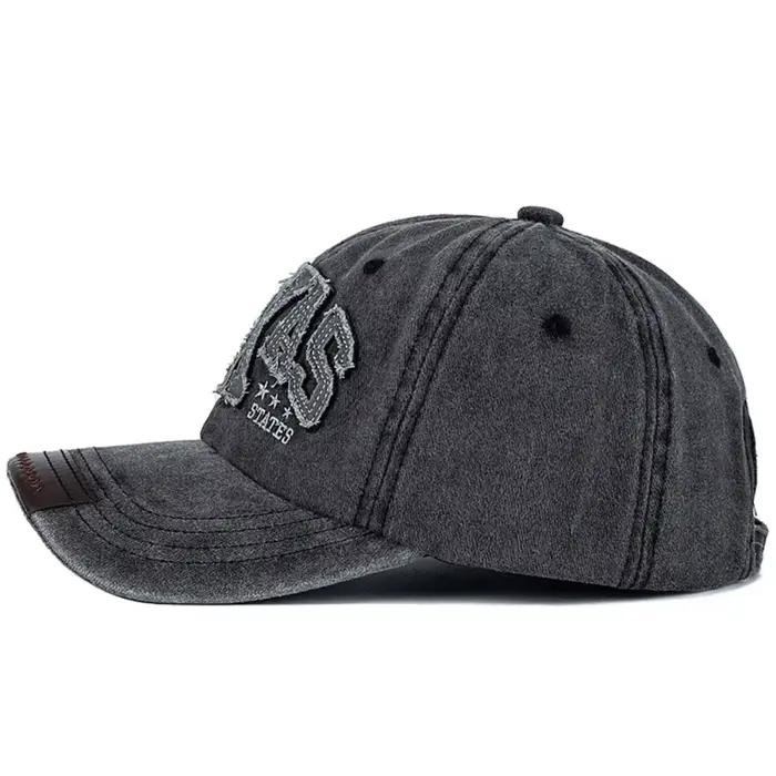 Casquette de baseball vintage unisexe avec broderie de la lettre TEXAS