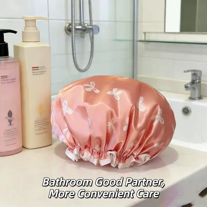 1 bonnet de douche double couche imperméable réutilisable imprimé pour femmes