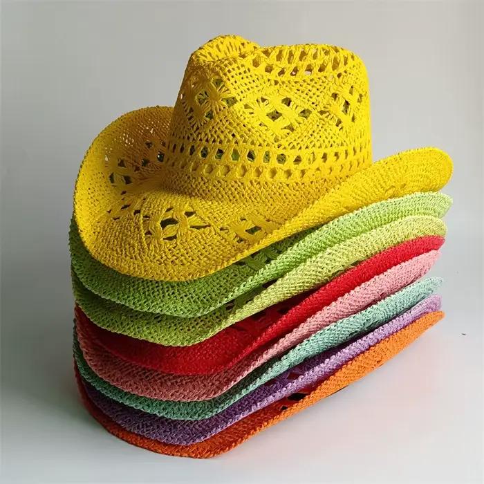 Chapeau de paille jaune Malan Flower