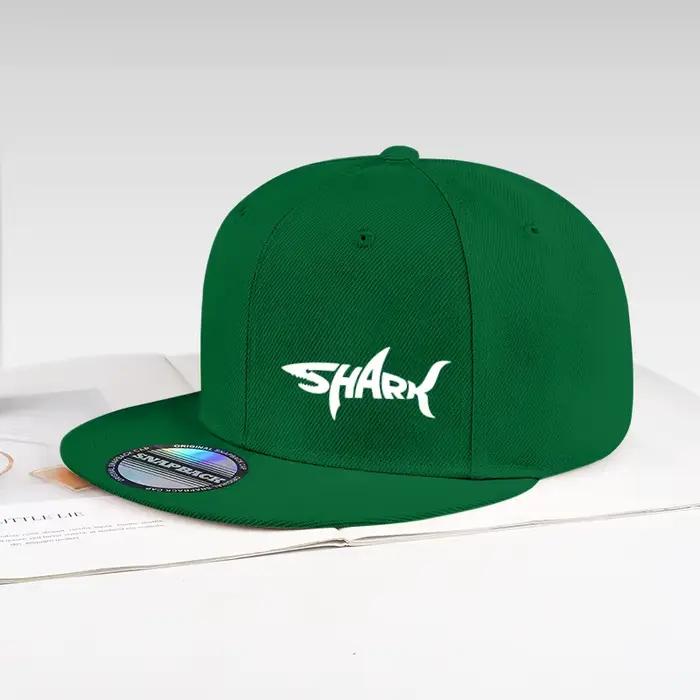 Casquette à visière plate imprimé lettre requin polyester taille réglable style streetwear hip hop sport et loisirs