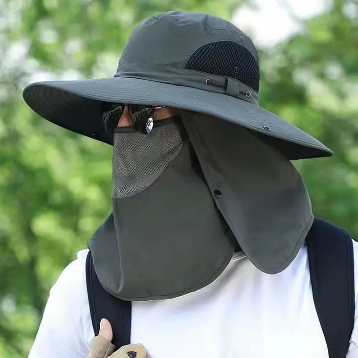 Nouveau Chapeau de Pêche Intégral Anti-UV avec Masque Intégré