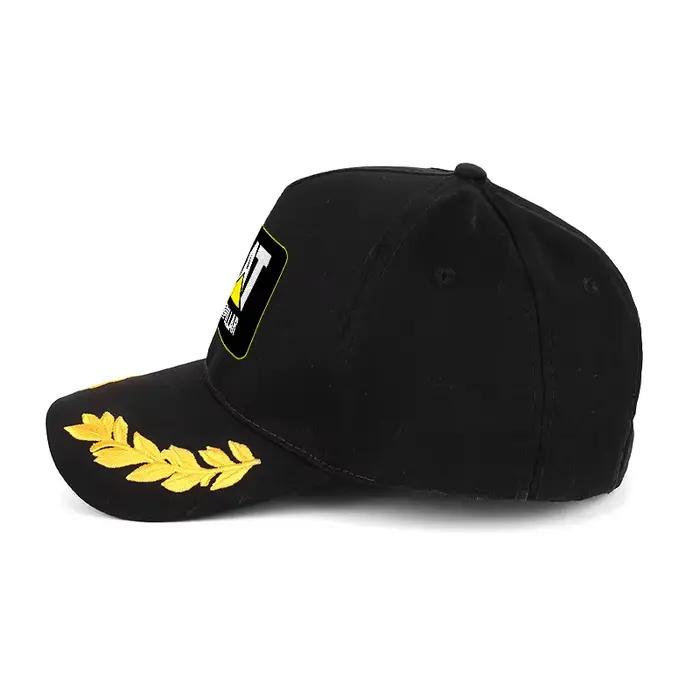 Casquette de baseball avec logo CATERPILLAR et broderie jaune en forme de laurier