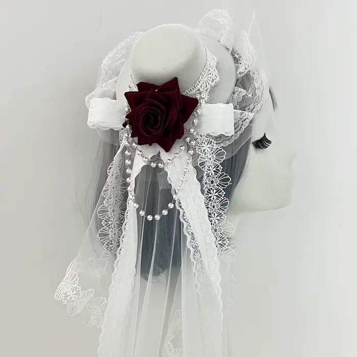 Mini chapeau gothique Vintage en dentelle