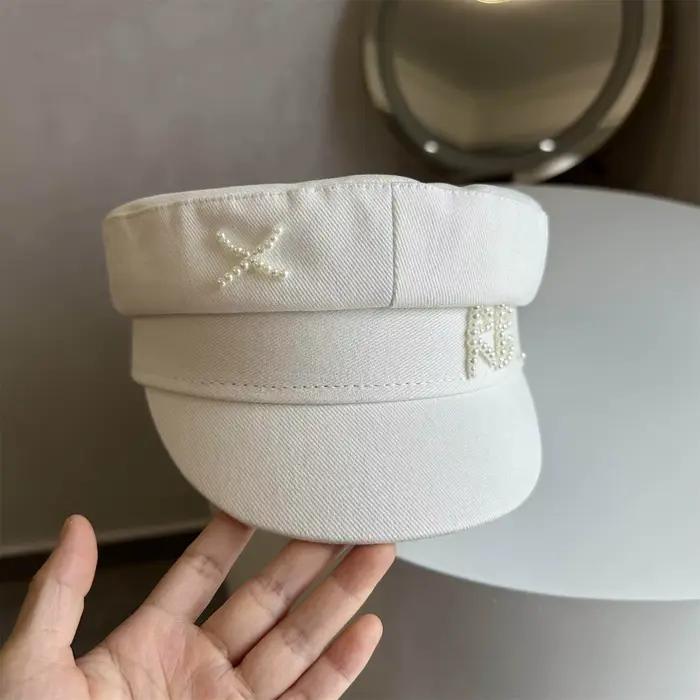 Casquette Baker Boy en coton/lin/cachemire avec monogramme