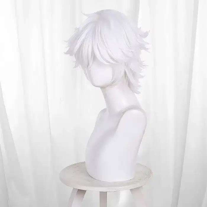 Perruque courte blanche Tongari Boushi No Atelier pour cosplay anime sorcière Halloween jeu de rôle femmes hommes occasions spéciales