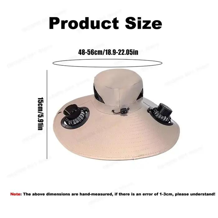 Chapeau solaire à ventilateur pour hommes et femmes