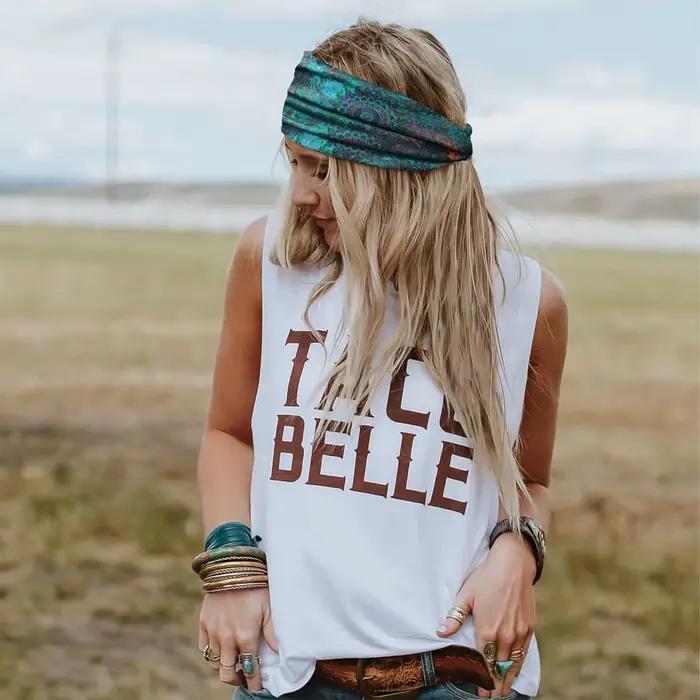 Boho bandeaux pour femmes noué large bandeau Turban Yoga entraînement