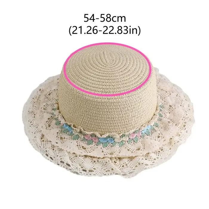 Chapeau de soleil Lolita doux en paille tressée à large bord et dessus plat