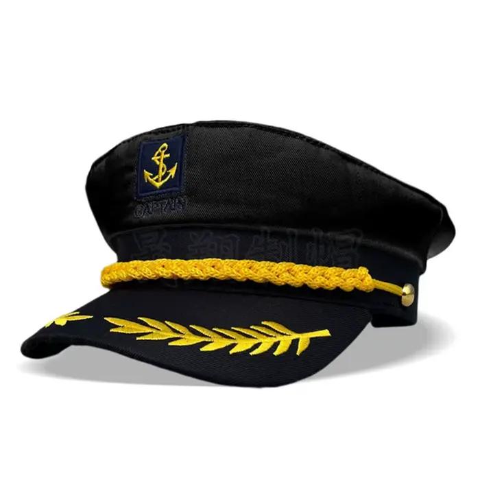 Chapeau de capitaine de marine style européen et américain classique pour femmes et hommes accessoire de fête et jeu de rôle