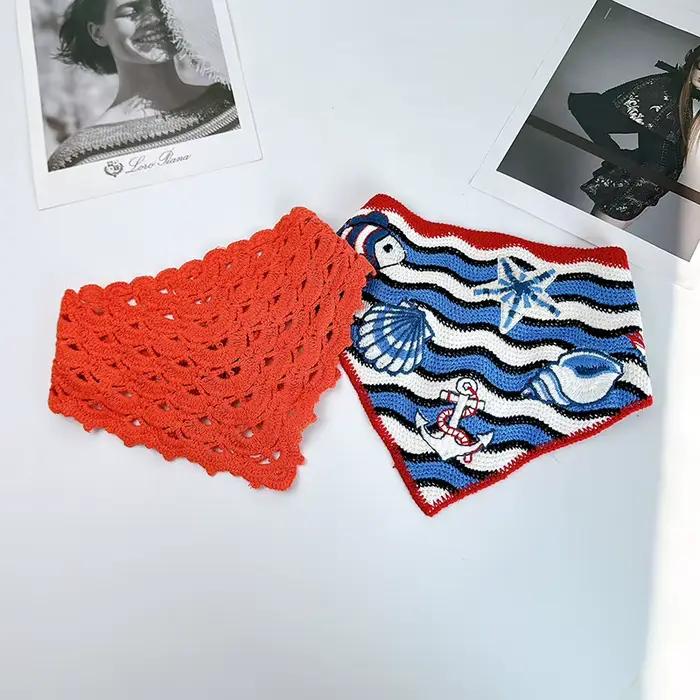 Nouveau foulard triangulaire rétro pastoral français pour femme
