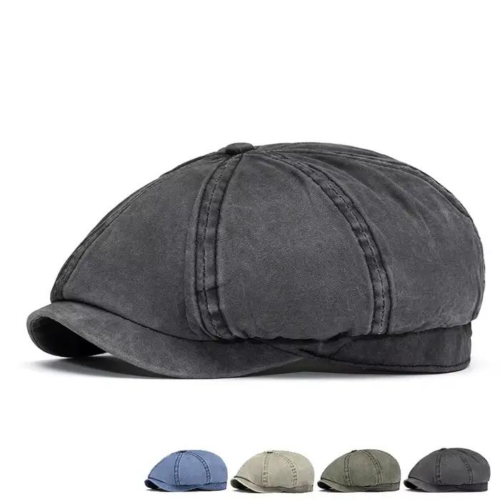 Chapeau octogonal délavé pour hommes