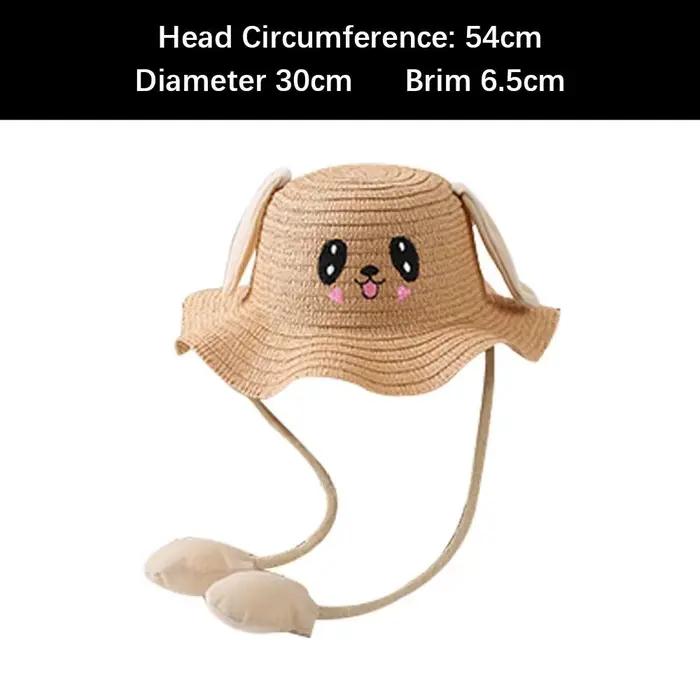 Chapeau de paille de coton pour enfants, mignon et protecteur, parfait pour les activités en plein air et les journées ensoleillées, 1 à 3 ans