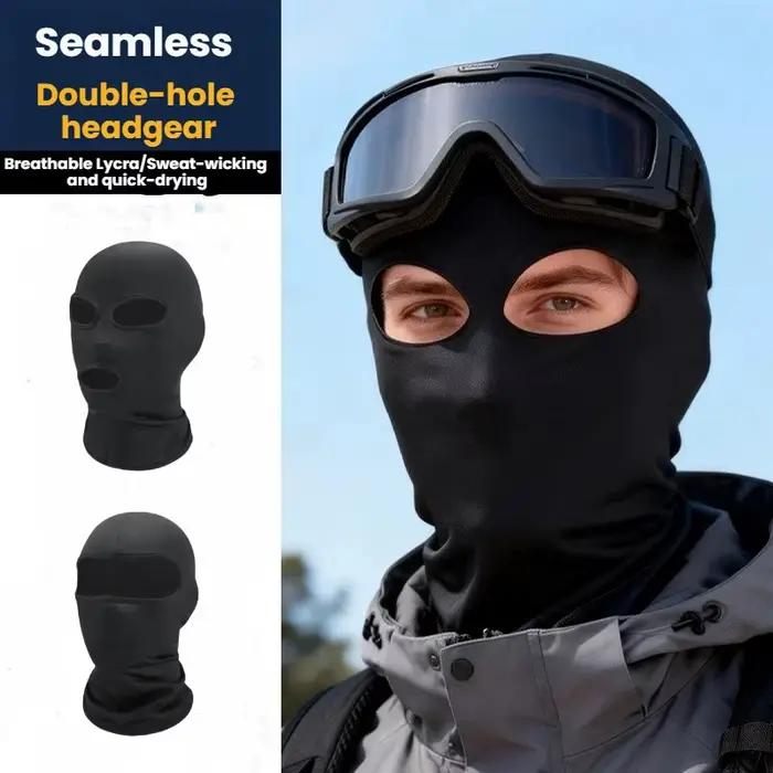 Cagoule d'été noire intégrale sans trou pour homme et femme