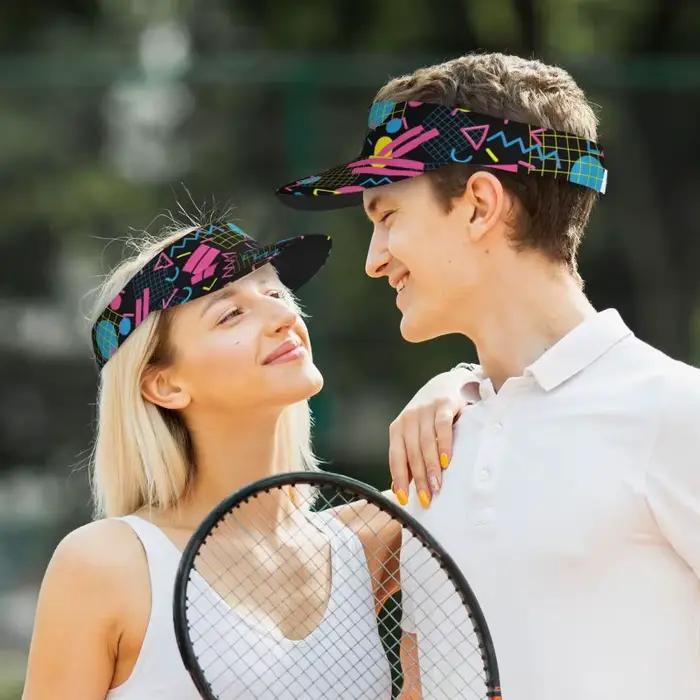Casquettes de soleil rétro années 80-90 amusantes et colorées pour femmes et hommes