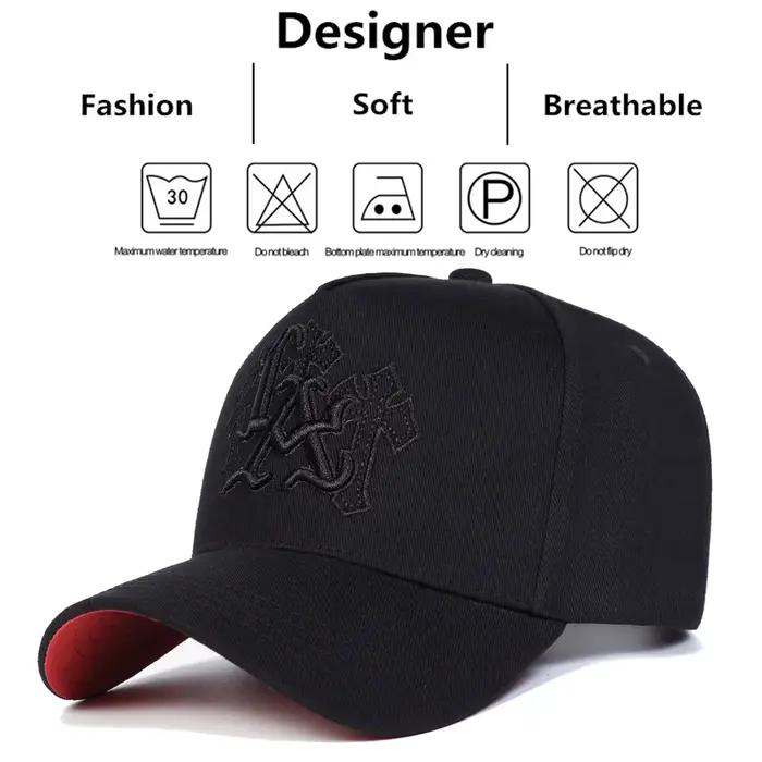 Casquette de Baseball unisexe avec lettres LA brodées croisées