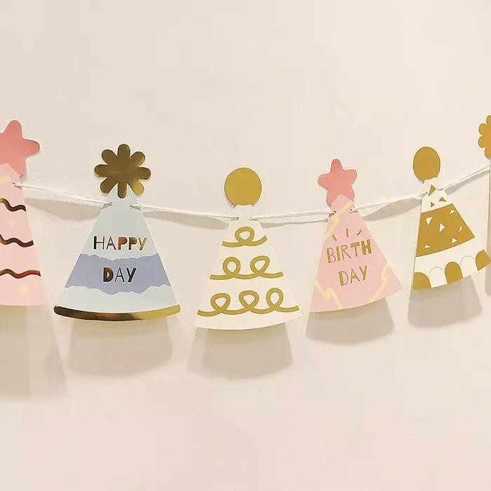 Banderoles de chapeau d'anniversaire pour réception-cadeau pour bébé